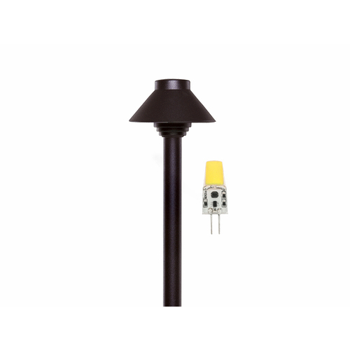 Psh040-tz-12-led Path Straight 4"hat Txt Bronz 12" Stem W/led Brown