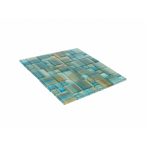 12" X 12" Brushed Tile Aquamarine Brush