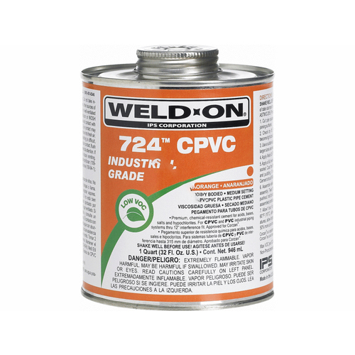 Weld On 12818 Qt 724 Orange Mb Chemical Resistant Cpvc Cement