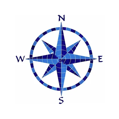 42x41 Eight Point Compass Blue