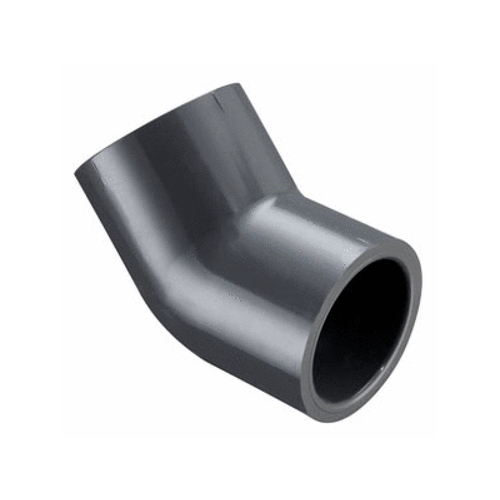 1.5" Sch80 Pvc 45 Degree Elbow Socket X Socket Gray