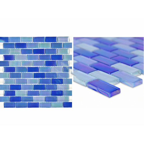 Artistry in Mosaics GC82348B7 Crystal  1x2 Brt Blue Blend Iridescent