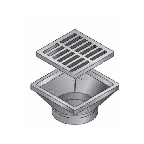 6" X 6" X 4" Green Square Grate & Adapter