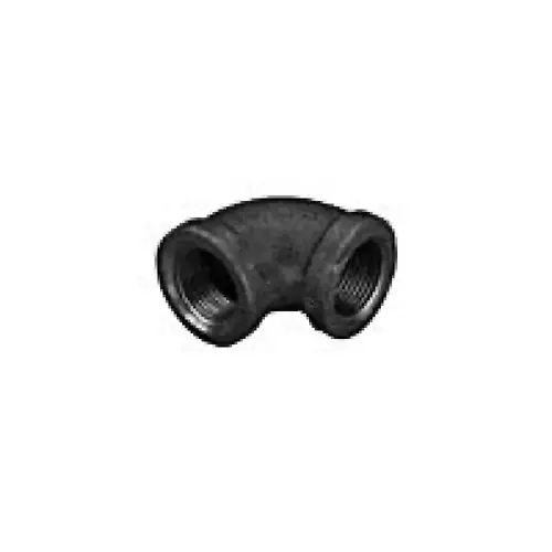 .75" Black Malleable 90" Elbow, Color: Black, Size: .75"