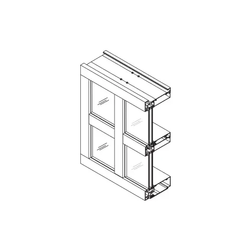 CRL-U.S. Aluminum TN45152 White KYNAR Paint 1" Glazing Jamb 2-1/4" x 4-1/2" - 24'-2"