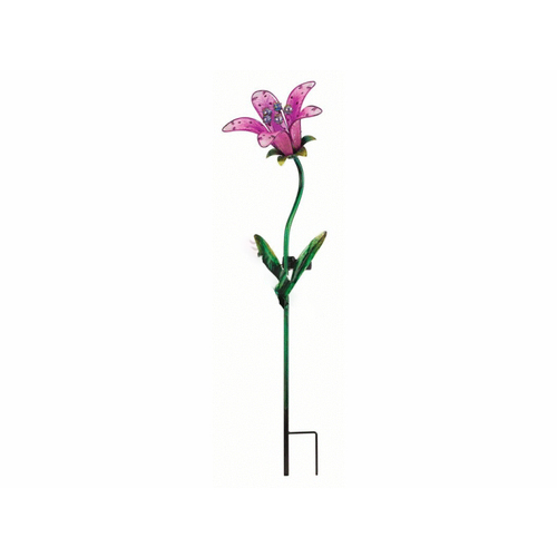 REGAL ARTS & GIFTS 10836 Pink Tiger Lily Solar Stake