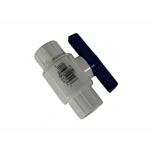 1" SCH40 Lo-Torque Ball Valve, Color: White, Size: 1", Pressure Rating: 150 psi