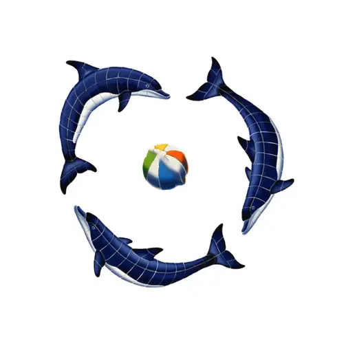 Custom Mosaics DG52-36 Dolphin Group