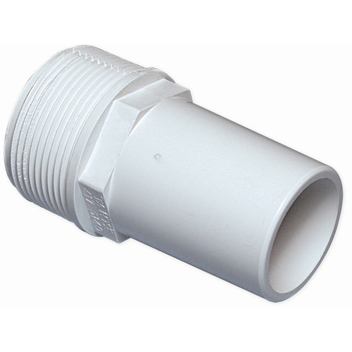 1-1/2" Mpt X 1-1/2" Male Smooth Barb Adapter White