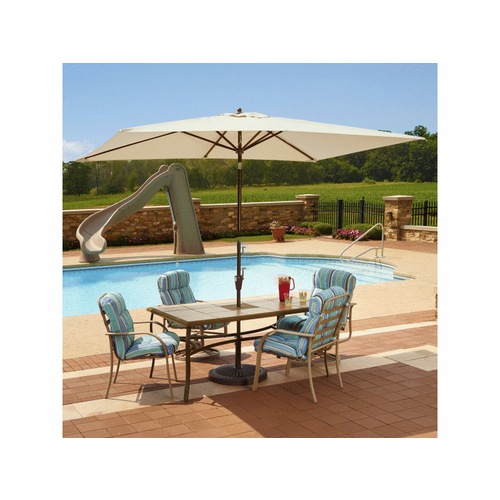 6.5'x10' Adriatic Umbrella W/ Champagne Canopy