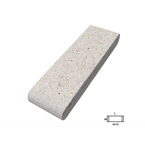 Artistic Pavers 2SBCSLI412 4x12 2-sided Ivory Bullnose Shellock Coping ...