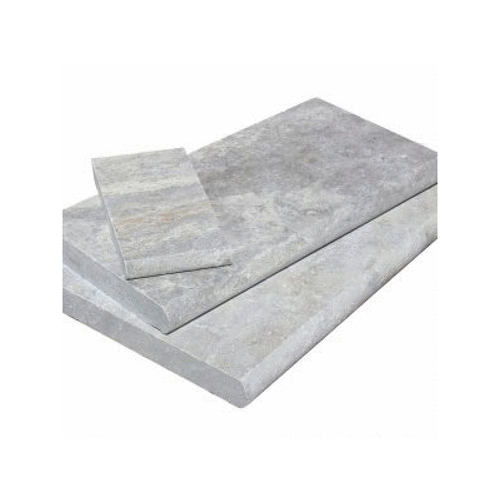 Icon Stone PC528122499 5cm X 12" X 24" Silver Bullnose Tumbled Travertine Coping