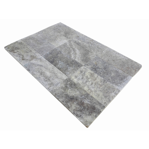 LONE STAR MARBLE CORPORATION 12"X24"X5CM SILVER 12" X 24" X 5cm Silver Travertine Eased Edge Pool Coping