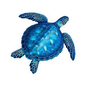 Custom Mosaics PORC-BL83-10 10" Blue Sea Turtle