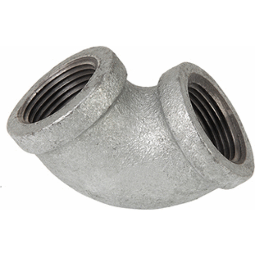 90 Degree 3/4" Galvanized Elbow Silver