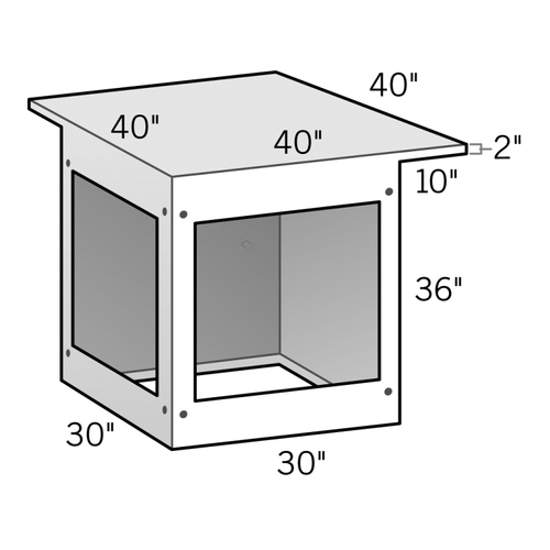 10" Canteliver 2s 90 Corner Cabinet