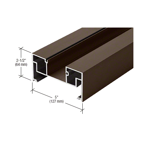 CRL-U.S. Aluminum 1G61522 Deep Pocket Door Jamb for 1-5/16" Glass, Dark Bronze/Black Anodized Class 1 - 24'-2"