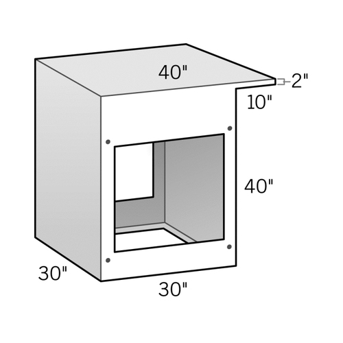 10" Canteliver Back Bar Height Cabinet