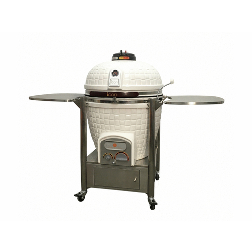 Xl Wht Cott Ceramic Grill W/ Cabinet Cart