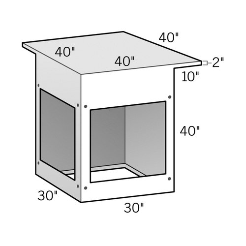 10" Canteliver 90 Bar Height Corner Cabinet