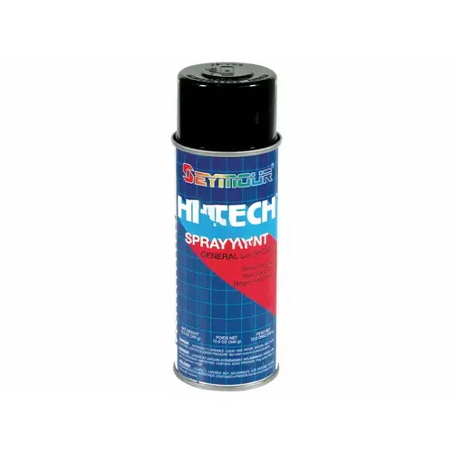 Enamel Spray Paint, 16 fl-oz Aerosol Can, Black, 15 sq-ft Coverage