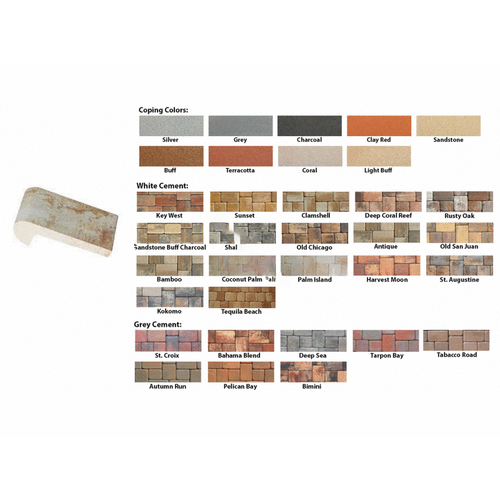 8-3/8"  Medium Coping; Light Buff, 8-3/8 Inch, 1-1/4 Inch Thick, 216 Pieces/Pallet