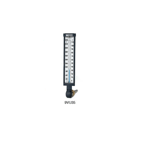 WEISS INSTRUMENTS A9VU35 .75"mpt Lower Inline Industrial Thermometer