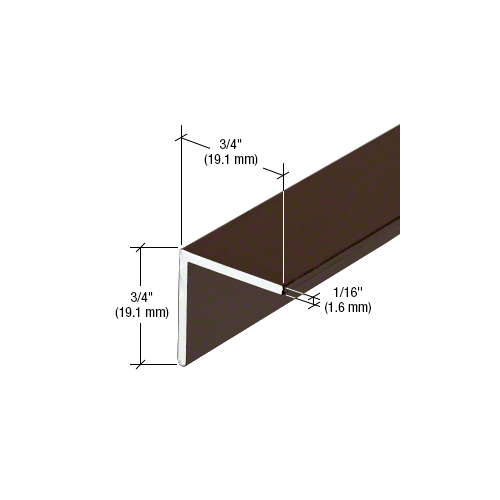 Bronze Black Anodized L-Bar 3/4" x 3/4" x 1/16" - 21'-2"