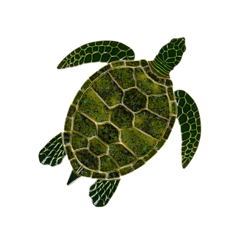 Custom Mosaics GT7-18 Green Sea Turtle 18"x16"