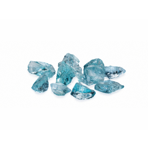 10# 0.50"-1" Crystal Teal Fire Glass