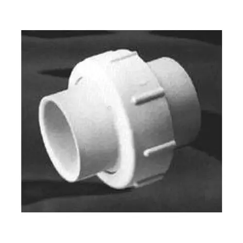 SCH 40 PVC Union White S x S 1.5", Color: White, Size: 1.5"