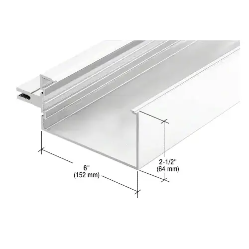CRL-U.S. Aluminum BW46452 White KYNAR Paint Open Back Horizontal Mullion, 24'-2"