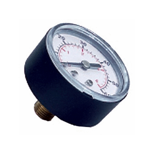 Swimline 8961 2" 0-60psi .25" Back Mount Steel Pressure Gauge