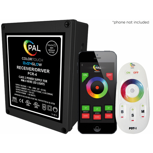 Pal Lighting 42-PCR-4UW-CL-E Color Remote Control Xfmr With Cloning And Wi-fi 60w