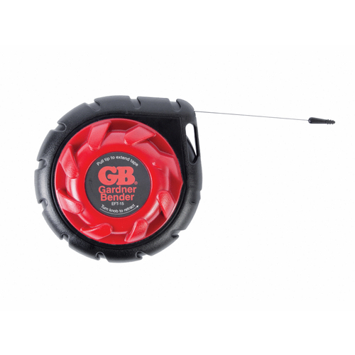 GB EFT-15 Mini Cable Snake Series Fish Tape, 0.025 in Tape, 15 in L Tape, Steel Tape, Red Case