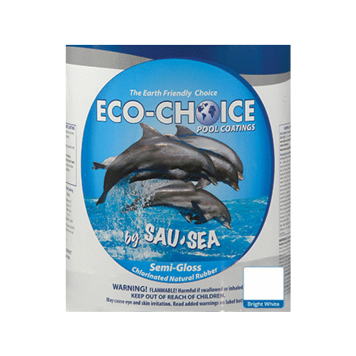 Sau-Sea Products 5ECSGRSW 5 Gal Snow White Eco-choice Ultra Semi-gloss Natural Rubber Pool Paint