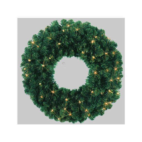 THE SOURCE INC LEDWREATH-24-H Seasonal Source 110 Tip 35mm Deluxe Oregon Fir