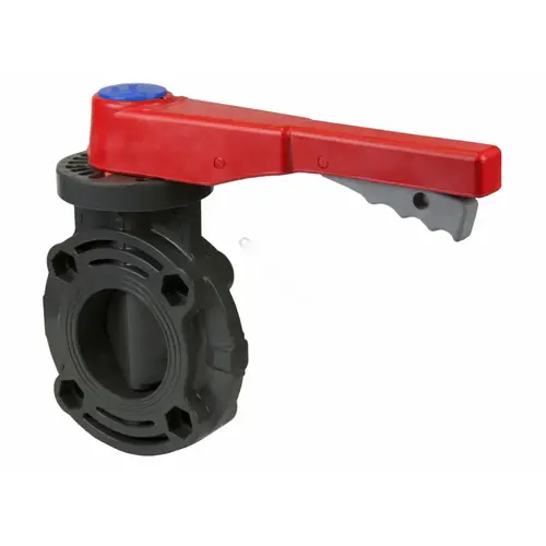 8" Black Pvc Butterfly Valve With Handle Epdm Gray