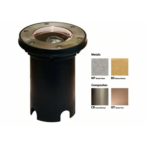6-3/4" Dia. Camo Bronze Well Light Fixture With Ring Faceplate