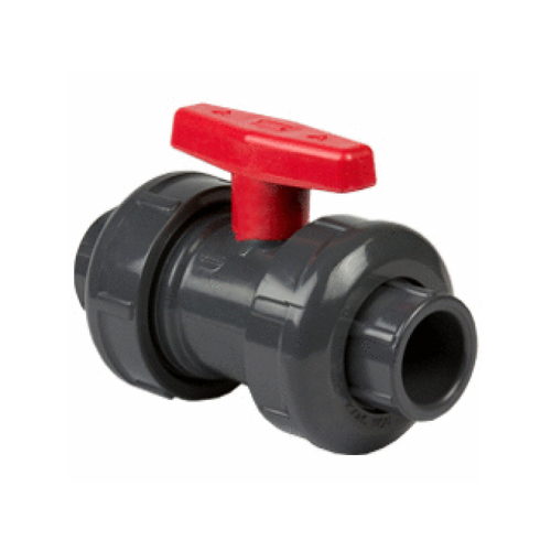 2" Pvc True Union Ball Valve Socket/fpt Gray