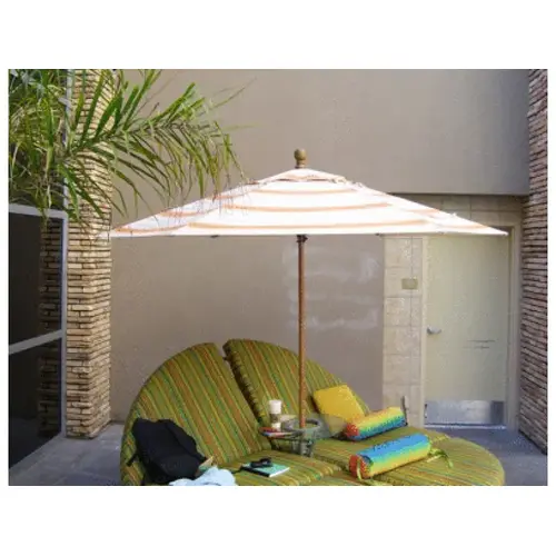 FIBERLITE UMBRELLAS INC FL9WG 9' San Marco Umbrella With Woodgrain Ribs And Pole