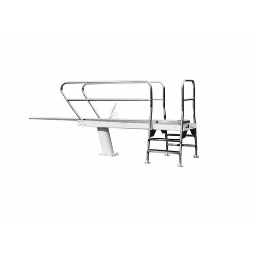 S.R. SMITH CAT-1M-203D 1 Meter Deluxe Dive Tower With Dual Mount Assembly Primer Coated