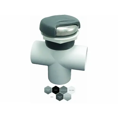 2" Dark Gray Wave 3-way Diverter Valve