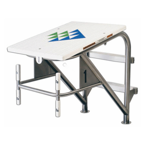 Paragon Aquatics 24601 36" - 40" White Track Start Long Reach Starting Platform With Rear Mount