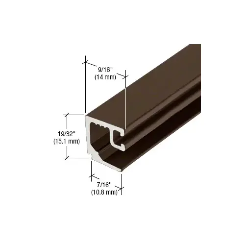 CRL-U.S. Aluminum M55022 Door Glass Stop for 1/4" Glass, Dark Bronze/Black Anodized Class 1 - 24'-2"