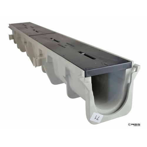 Dura Slope 6" X 4' X 9.1" Light Gray Channel Drain, 7.4" Invert Depth, Neutral