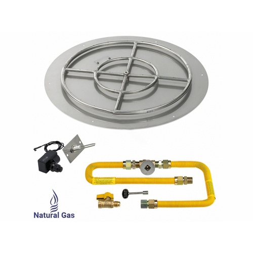 AMERICAN FIREGLASS INC SS-RFPKIT-N-30H 30" Rd Flat Pan W/ 24" Ng Iid Fire Ring