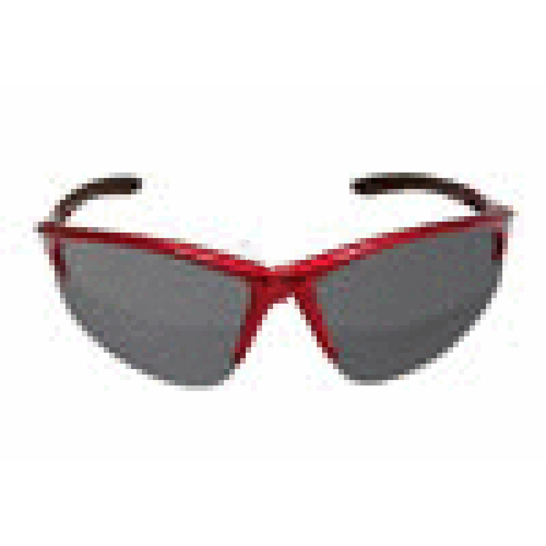 Lightweight Safety Glasses, Gray Lens, Red Frame