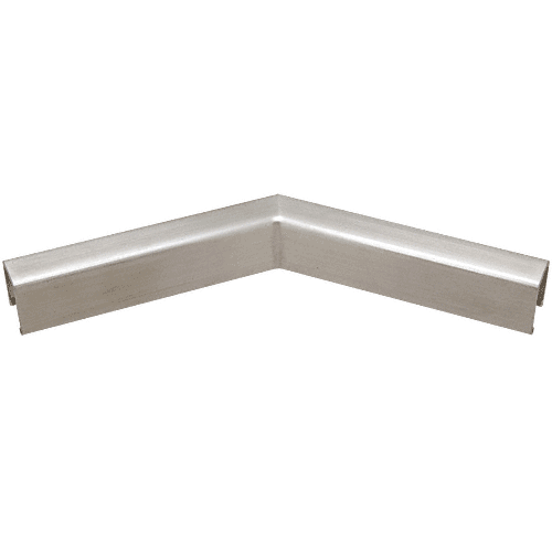 Brushed Stainless U-Channel 135 Degree Horizontal Corner for 3/4" Glass Cap Railing
