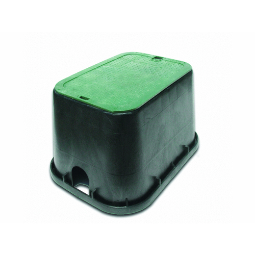 12" Black Turfgro Valve Box Stand W/ Green Lid